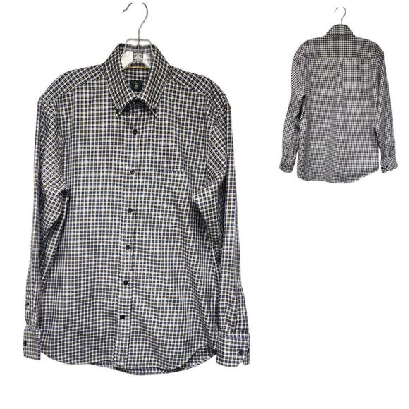 Robert Talbott Mens Plaid Long Sleeve Button Down Shirt Multicolor Size Medium - Picture 1 of 6